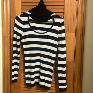 Striped Black and White Women's Top